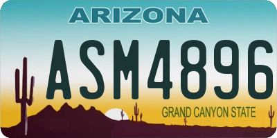 AZ license plate ASM4896