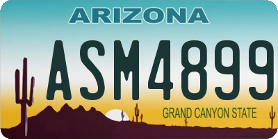 AZ license plate ASM4899