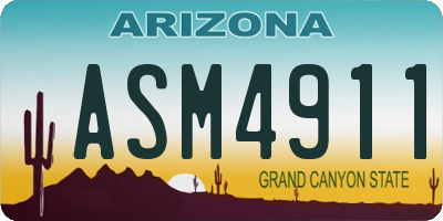 AZ license plate ASM4911