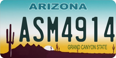 AZ license plate ASM4914