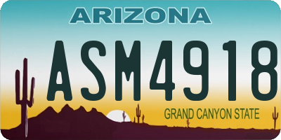 AZ license plate ASM4918