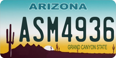 AZ license plate ASM4936