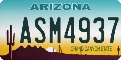 AZ license plate ASM4937