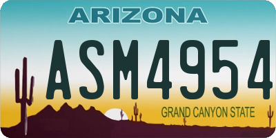 AZ license plate ASM4954