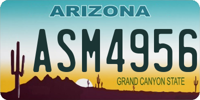 AZ license plate ASM4956