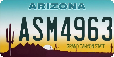 AZ license plate ASM4963