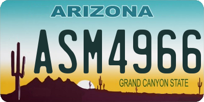 AZ license plate ASM4966