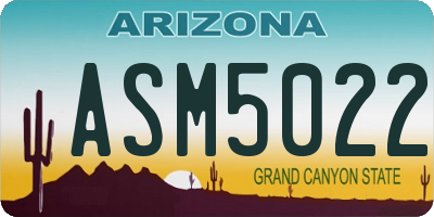 AZ license plate ASM5022