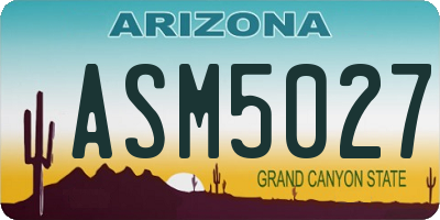AZ license plate ASM5027