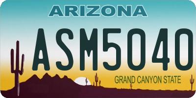 AZ license plate ASM5040