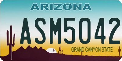 AZ license plate ASM5042