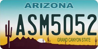 AZ license plate ASM5052