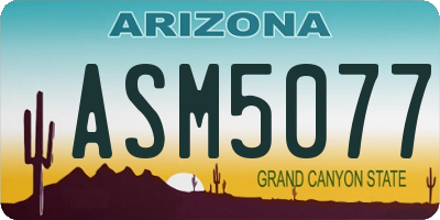 AZ license plate ASM5077