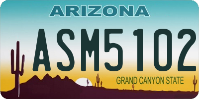 AZ license plate ASM5102