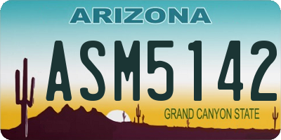 AZ license plate ASM5142