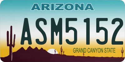 AZ license plate ASM5152
