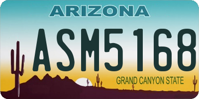 AZ license plate ASM5168