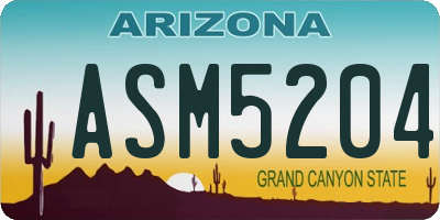 AZ license plate ASM5204