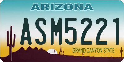 AZ license plate ASM5221