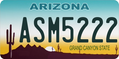 AZ license plate ASM5222