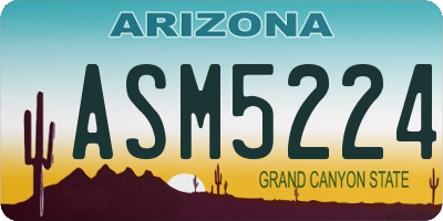 AZ license plate ASM5224
