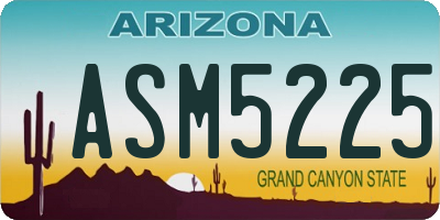 AZ license plate ASM5225