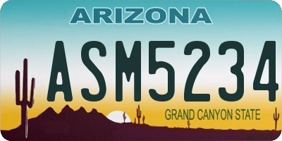 AZ license plate ASM5234
