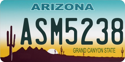 AZ license plate ASM5238