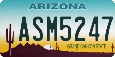 AZ license plate ASM5247