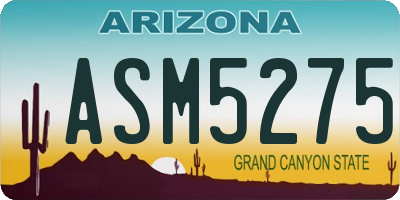 AZ license plate ASM5275