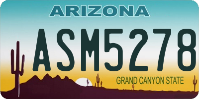 AZ license plate ASM5278