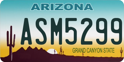 AZ license plate ASM5299