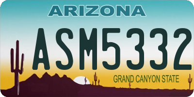 AZ license plate ASM5332
