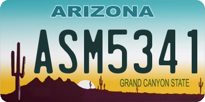 AZ license plate ASM5341