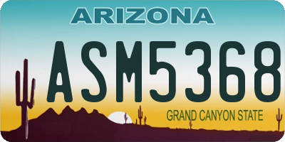 AZ license plate ASM5368