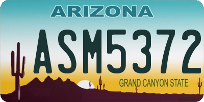 AZ license plate ASM5372