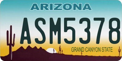 AZ license plate ASM5378
