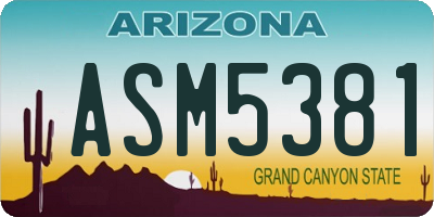 AZ license plate ASM5381