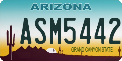 AZ license plate ASM5442