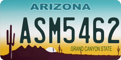 AZ license plate ASM5462