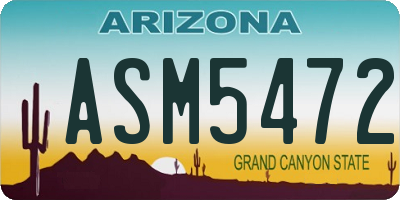 AZ license plate ASM5472