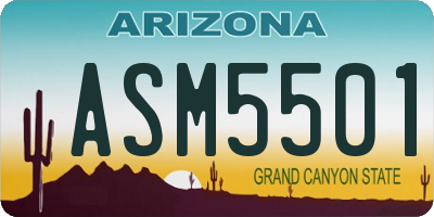 AZ license plate ASM5501