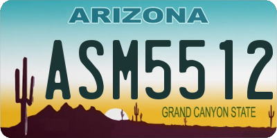 AZ license plate ASM5512