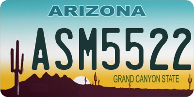 AZ license plate ASM5522