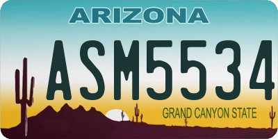 AZ license plate ASM5534