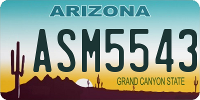 AZ license plate ASM5543