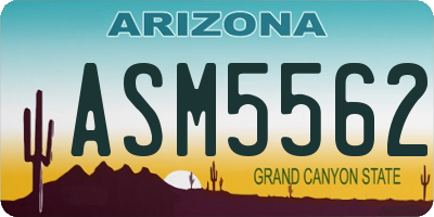 AZ license plate ASM5562