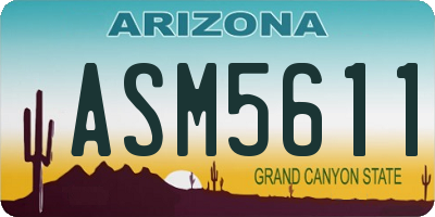 AZ license plate ASM5611