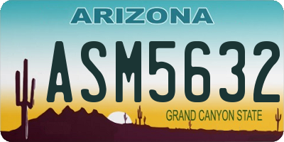 AZ license plate ASM5632