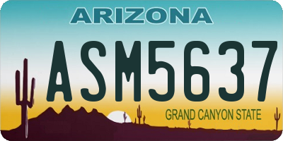 AZ license plate ASM5637